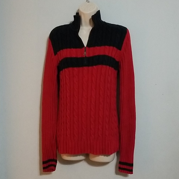 Tommy Hilfiger jeans women's red & black sweater - Picture 5 of 17